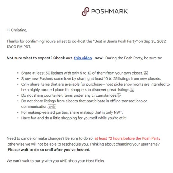 Thanks Everyone! Happy Poshing! "Best in Jeans Posh Party" on Sep 25, 2022 - Picture 2 of 8